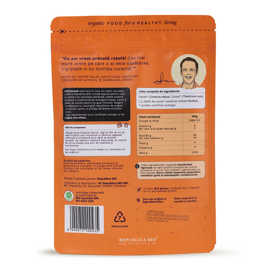 Ciococino baza pentru ciocolata calda ecologica Republica BIO, 200 g